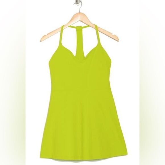 Spiritual Gangster Jet Active Mini Dress in Lime Green Size Large NEW NWT - Picture 5 of 11